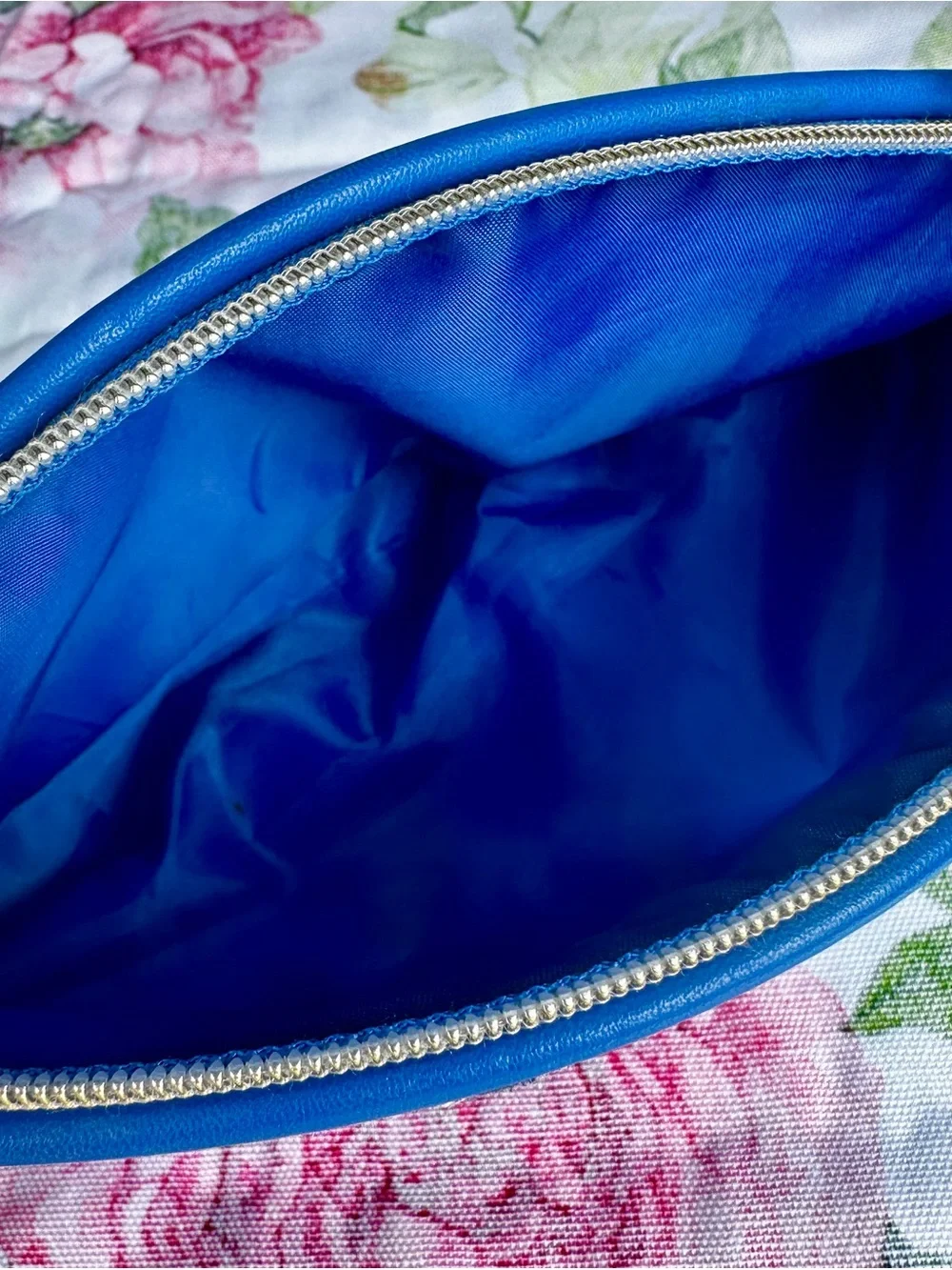 Estee Lauder Blue Floral Cosmetic Bag